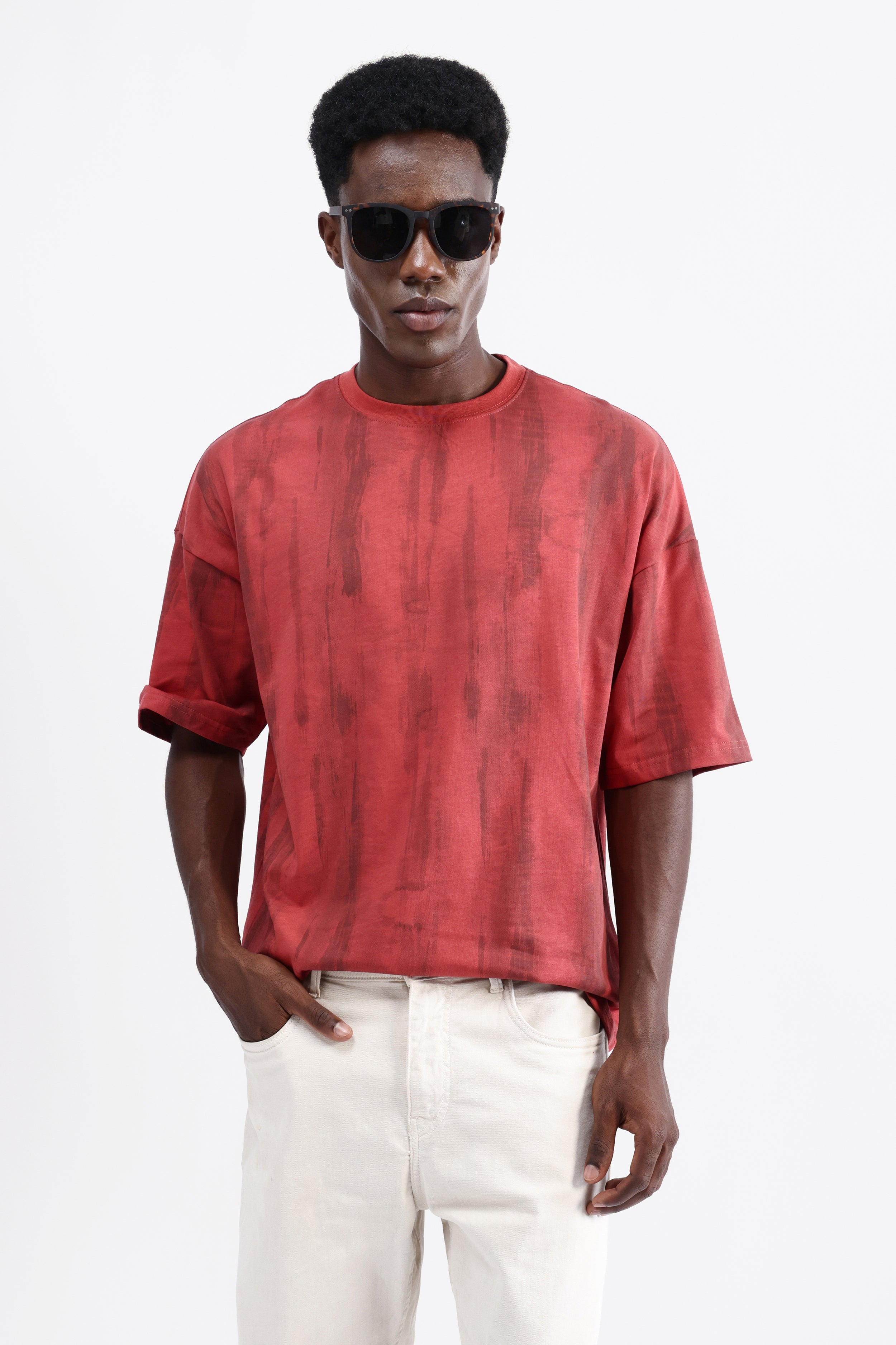 ABSTRACT PRINT OVERSIZED T-SHIRT