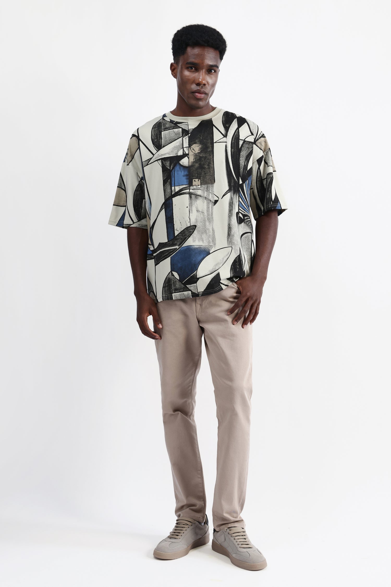 ABSTRACT PRINT OVERSIZED T-SHIRT