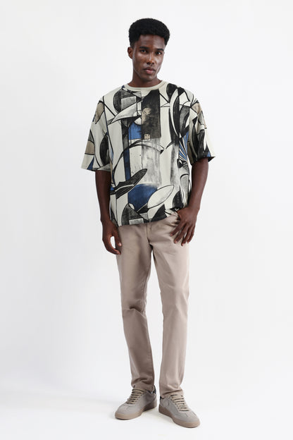ABSTRACT PRINT OVERSIZED T-SHIRT