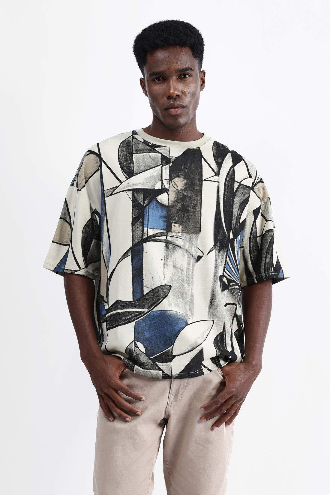 ABSTRACT PRINT OVERSIZED T-SHIRT