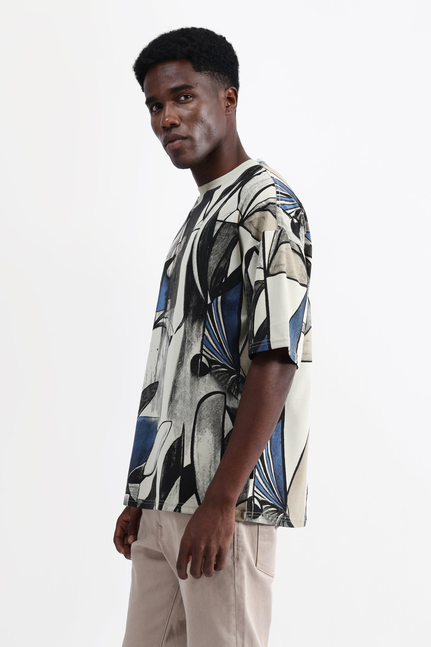ABSTRACT PRINT OVERSIZED T-SHIRT