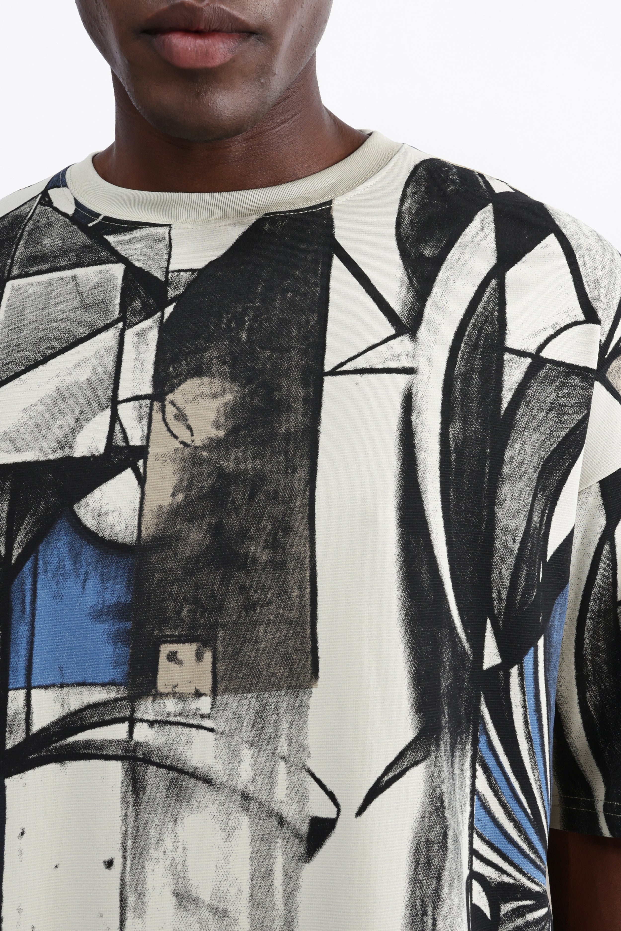 ABSTRACT PRINT OVERSIZED T-SHIRT