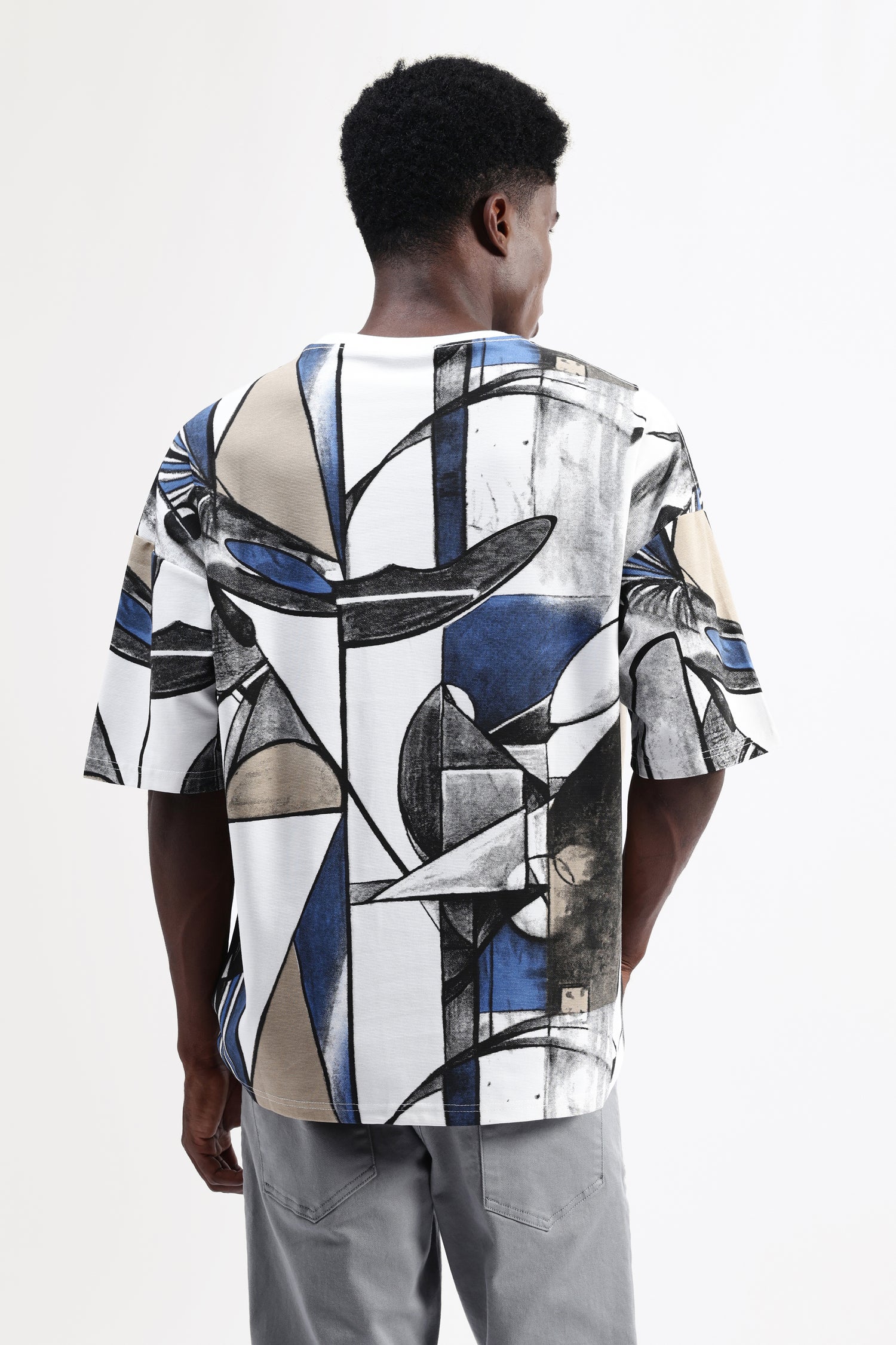 ABSTRACT PRINT OVERSIZED T-SHIRT