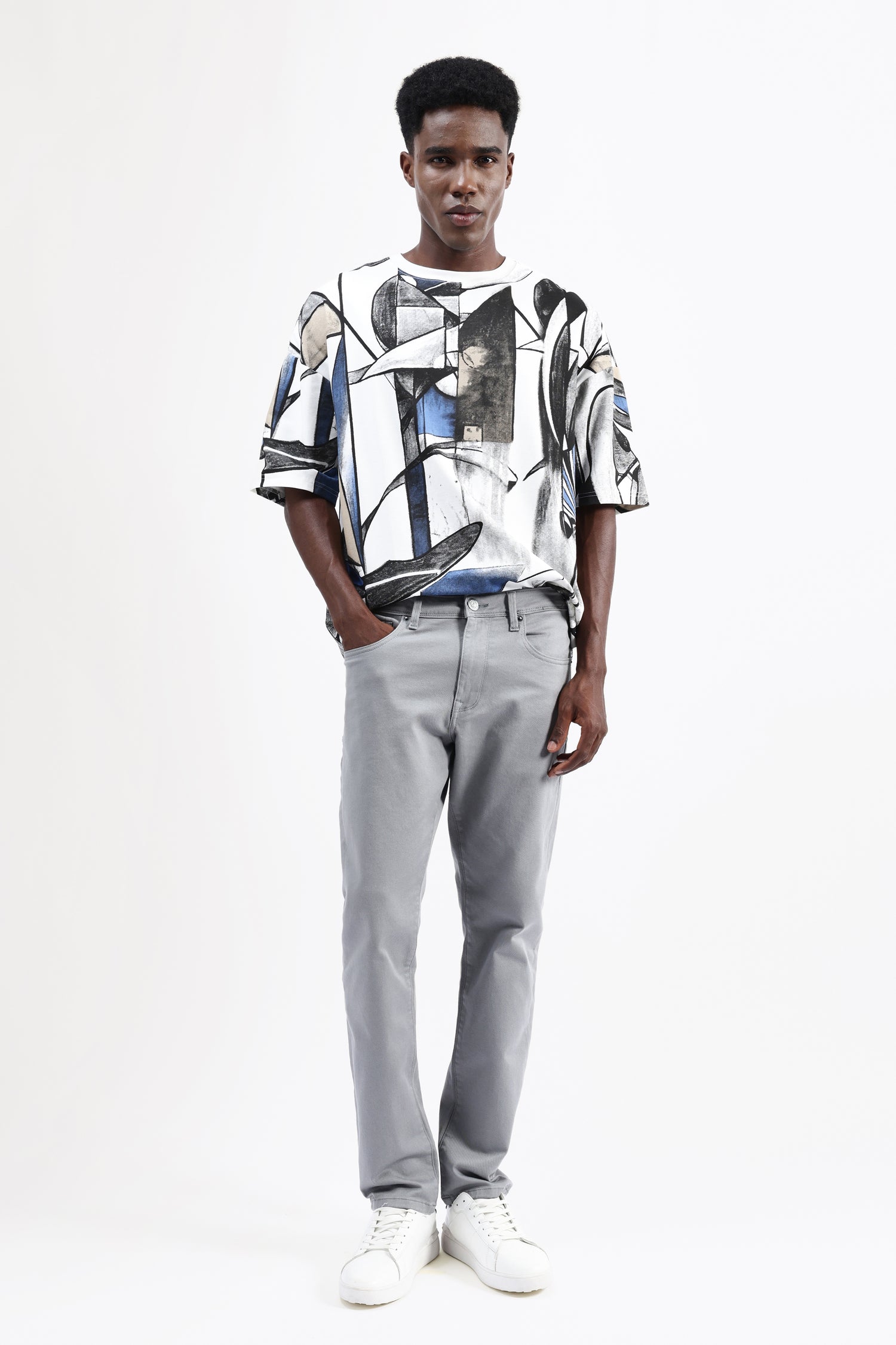 ABSTRACT PRINT OVERSIZED T-SHIRT