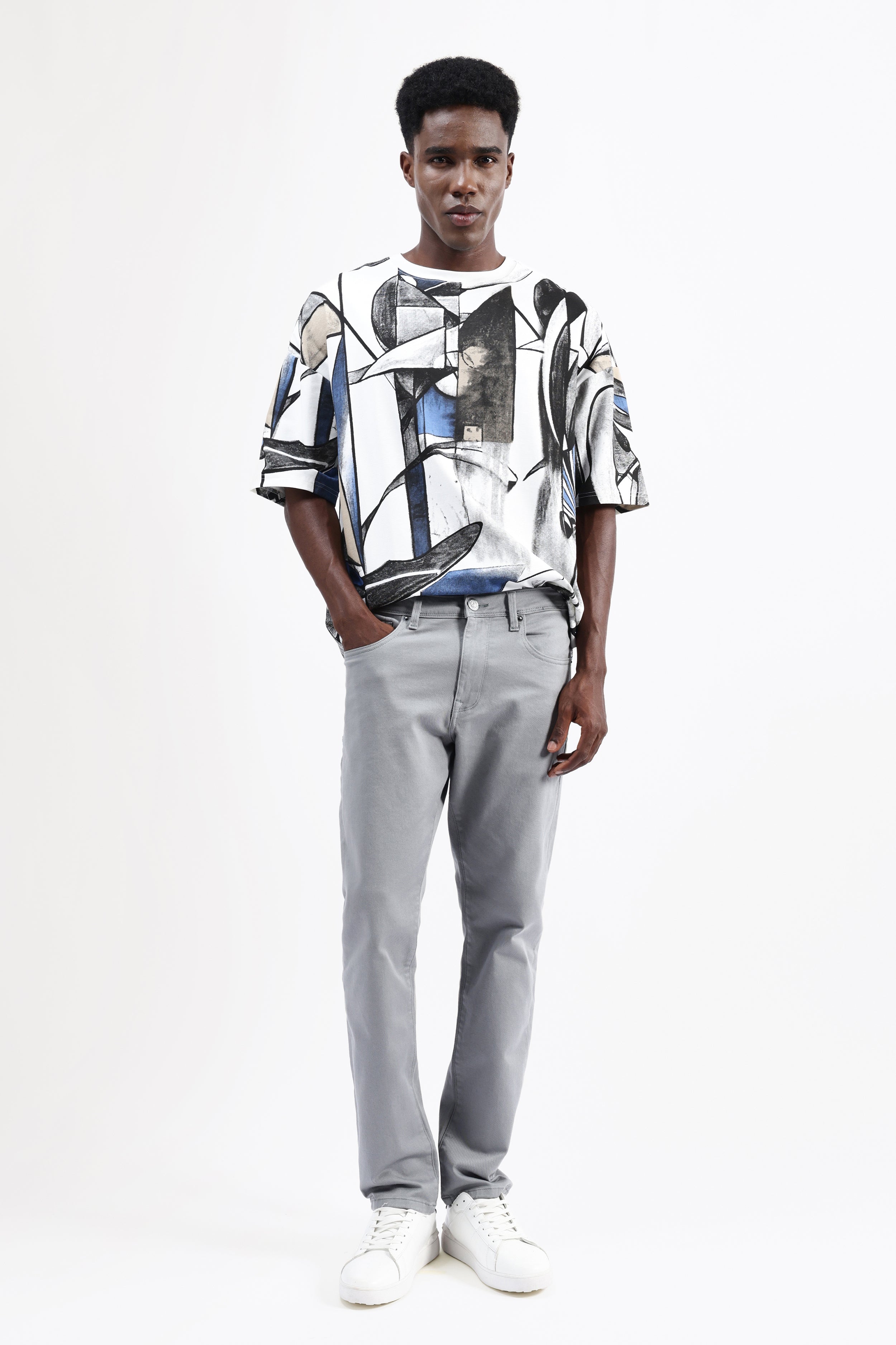 ABSTRACT PRINT OVERSIZED T-SHIRT