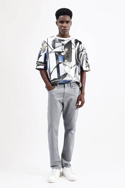 ABSTRACT PRINT OVERSIZED T-SHIRT