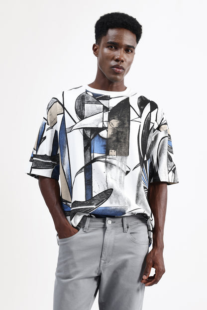 ABSTRACT PRINT OVERSIZED T-SHIRT