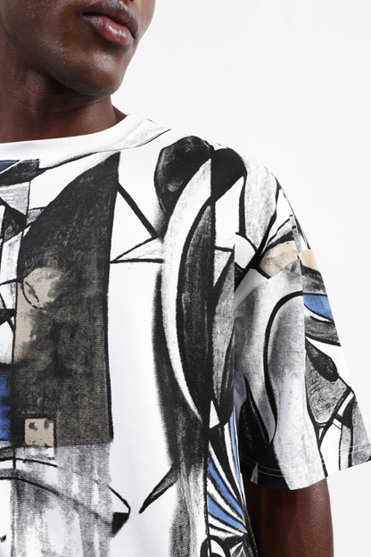 ABSTRACT PRINT OVERSIZED T-SHIRT
