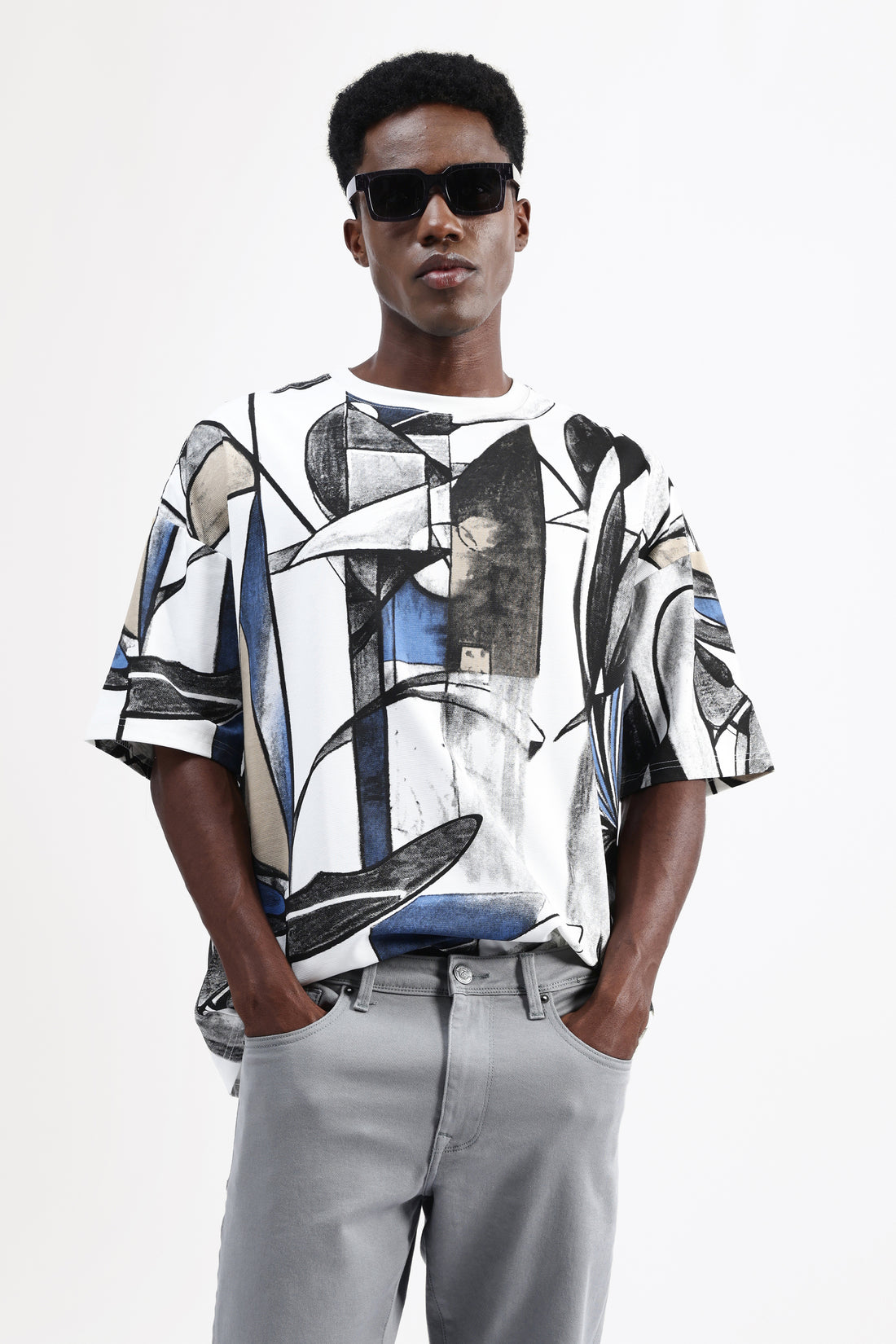 ABSTRACT PRINT OVERSIZED T-SHIRT