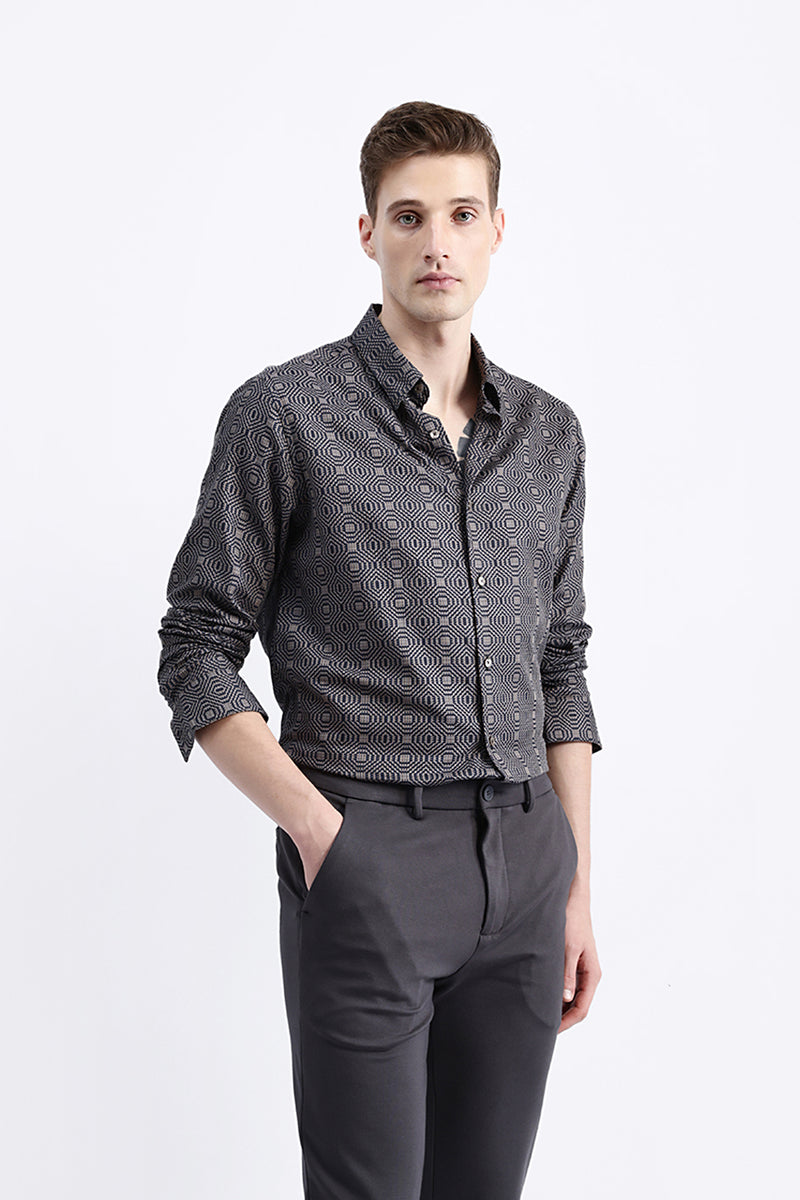 GEOMETRIC JACQUARD SHIRT