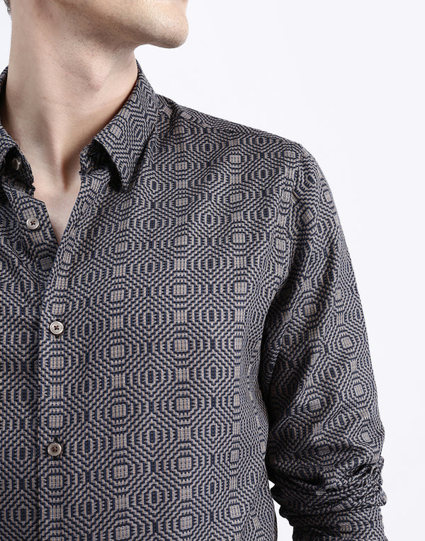 GEOMETRIC JACQUARD SHIRT