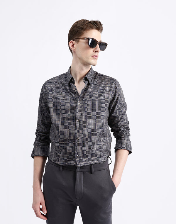 GEOMETRIC JACQUARD SHIRT