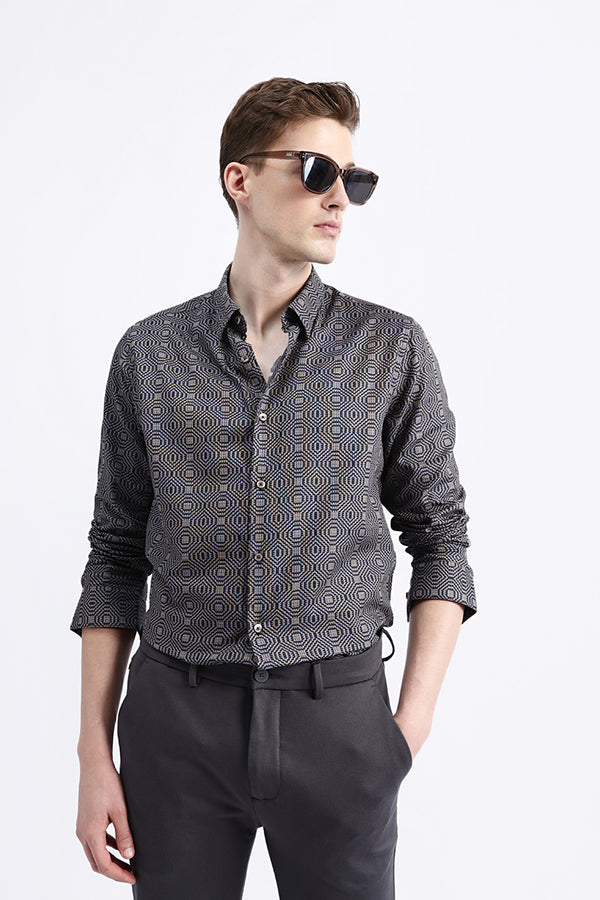 GEOMETRIC JACQUARD SHIRT
