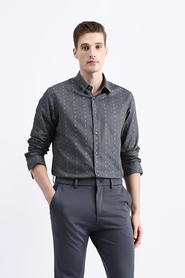 GEOMETRIC JACQUARD SHIRT