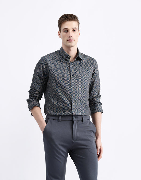 GEOMETRIC JACQUARD SHIRT
