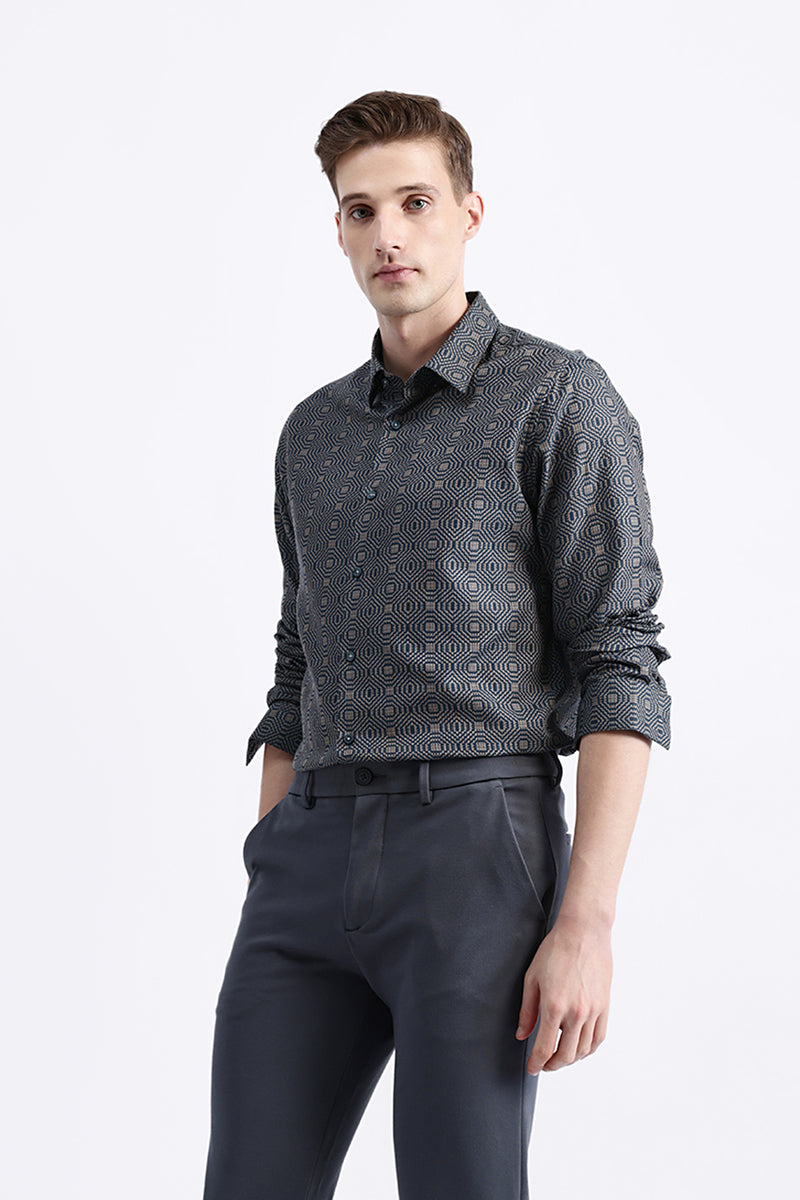 GEOMETRIC JACQUARD SHIRT