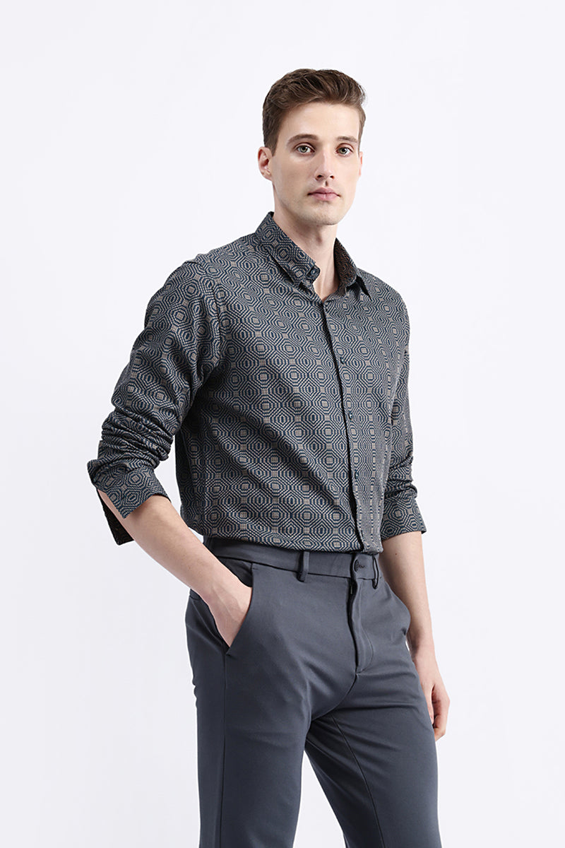 GEOMETRIC JACQUARD SHIRT