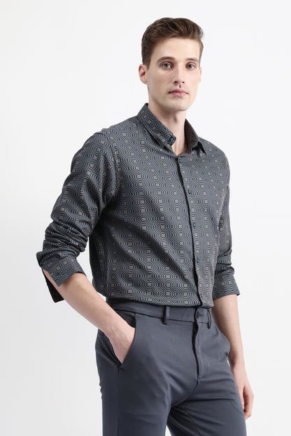 GEOMETRIC JACQUARD SHIRT