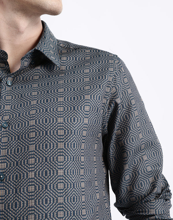 GEOMETRIC JACQUARD SHIRT
