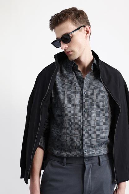 GEOMETRIC JACQUARD SHIRT