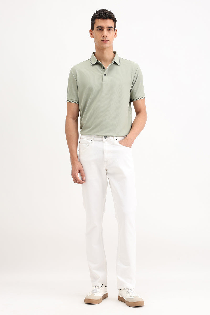 SLIM FIT CONTRAST COLLAR POLO T-SHIRT