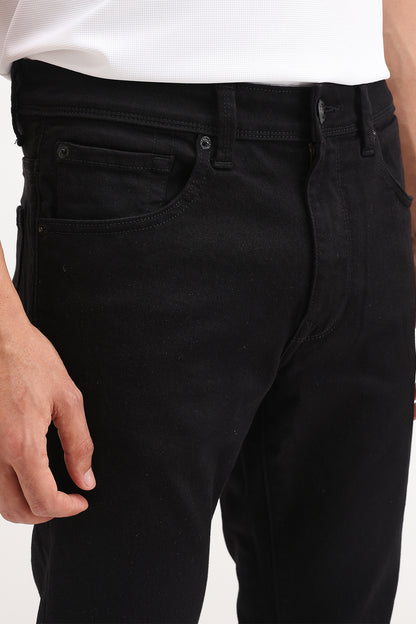 SLIM FIT PLAIN BLACK JEANS