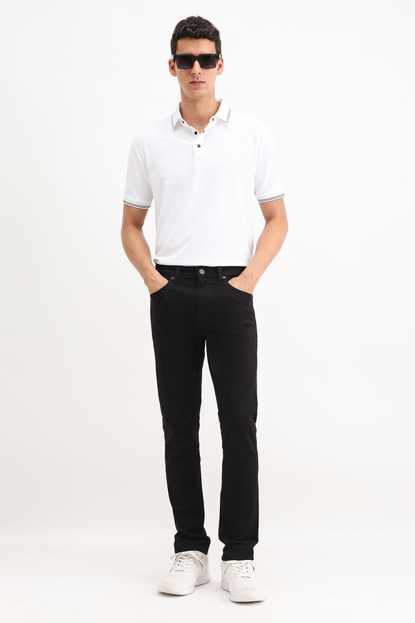 SLIM FIT PLAIN BLACK JEANS