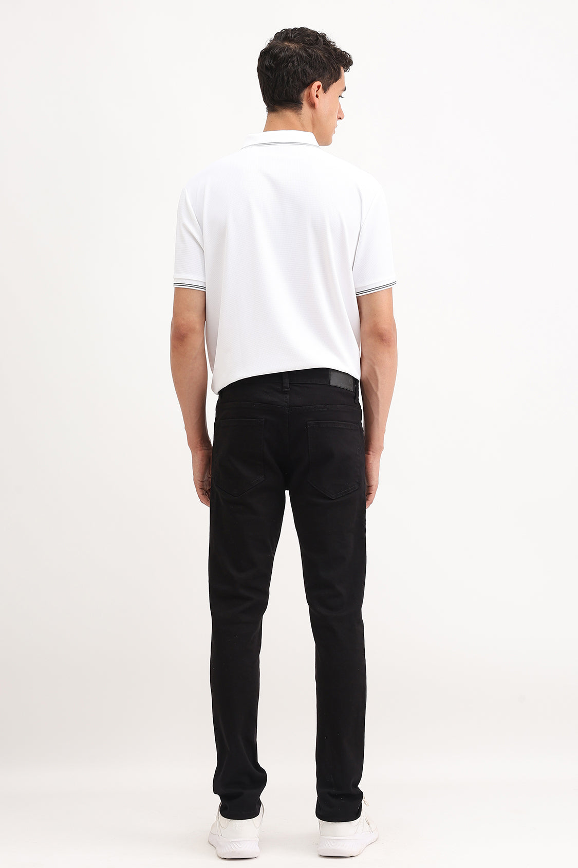 SLIM FIT CONTRAST COLLAR POLO T-SHIRT