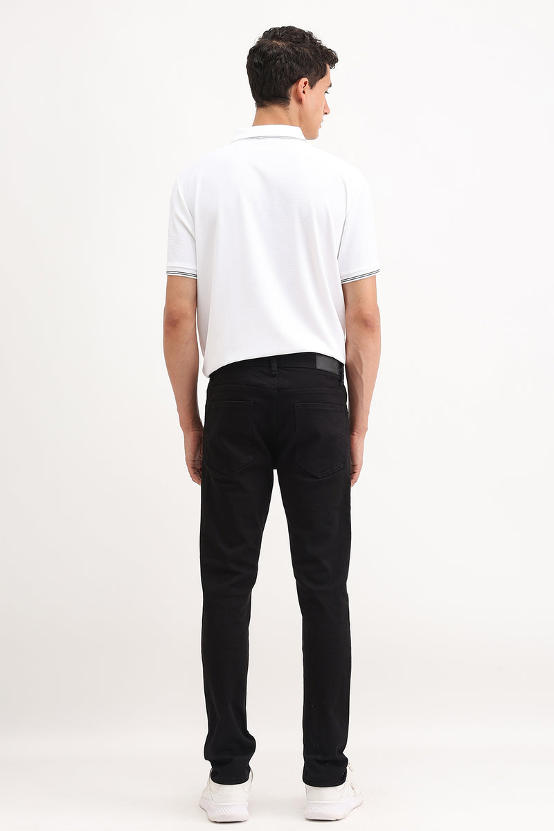 SLIM FIT CONTRAST COLLAR POLO T-SHIRT