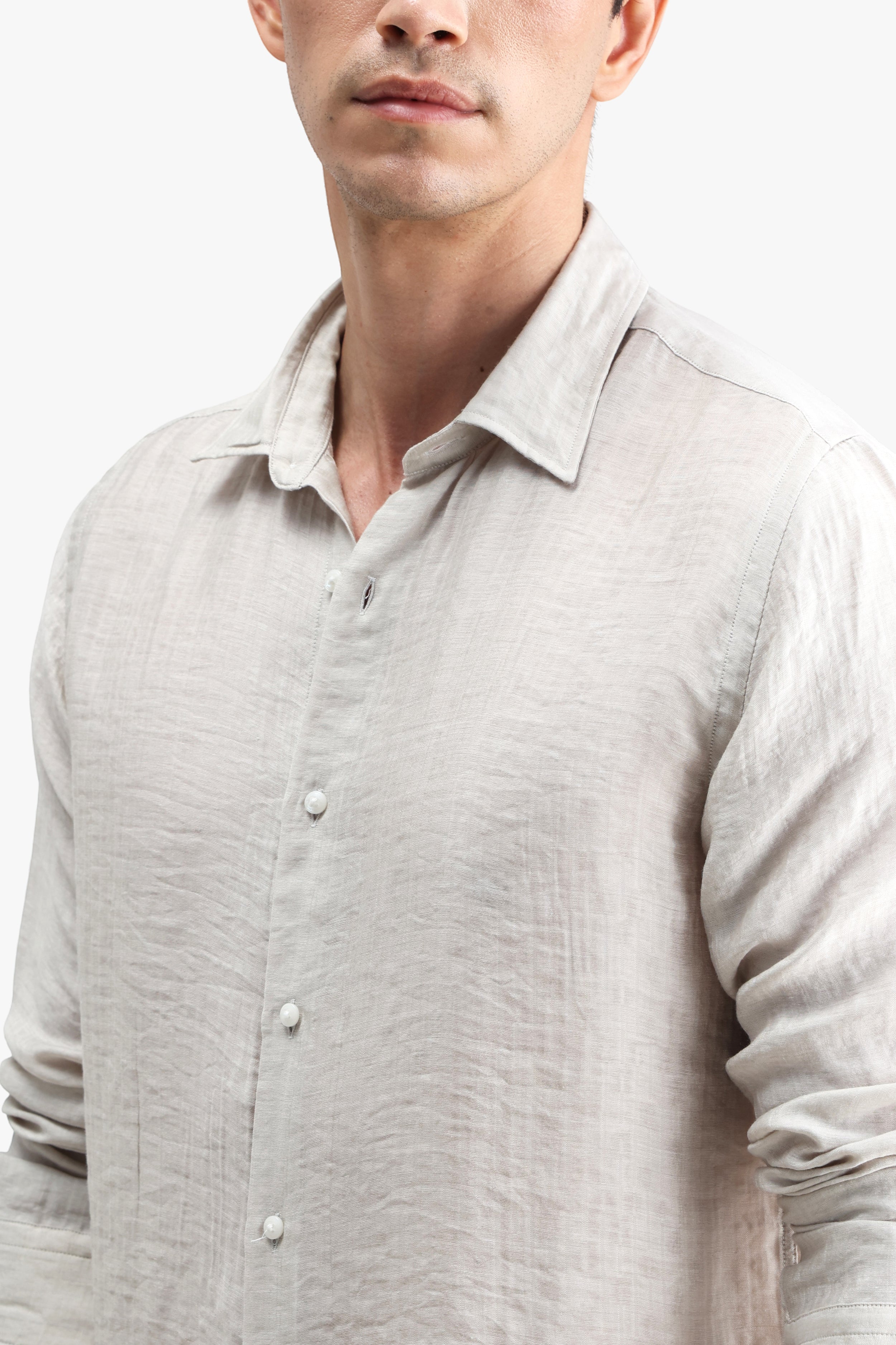Viscose Blend Solid Shirt
