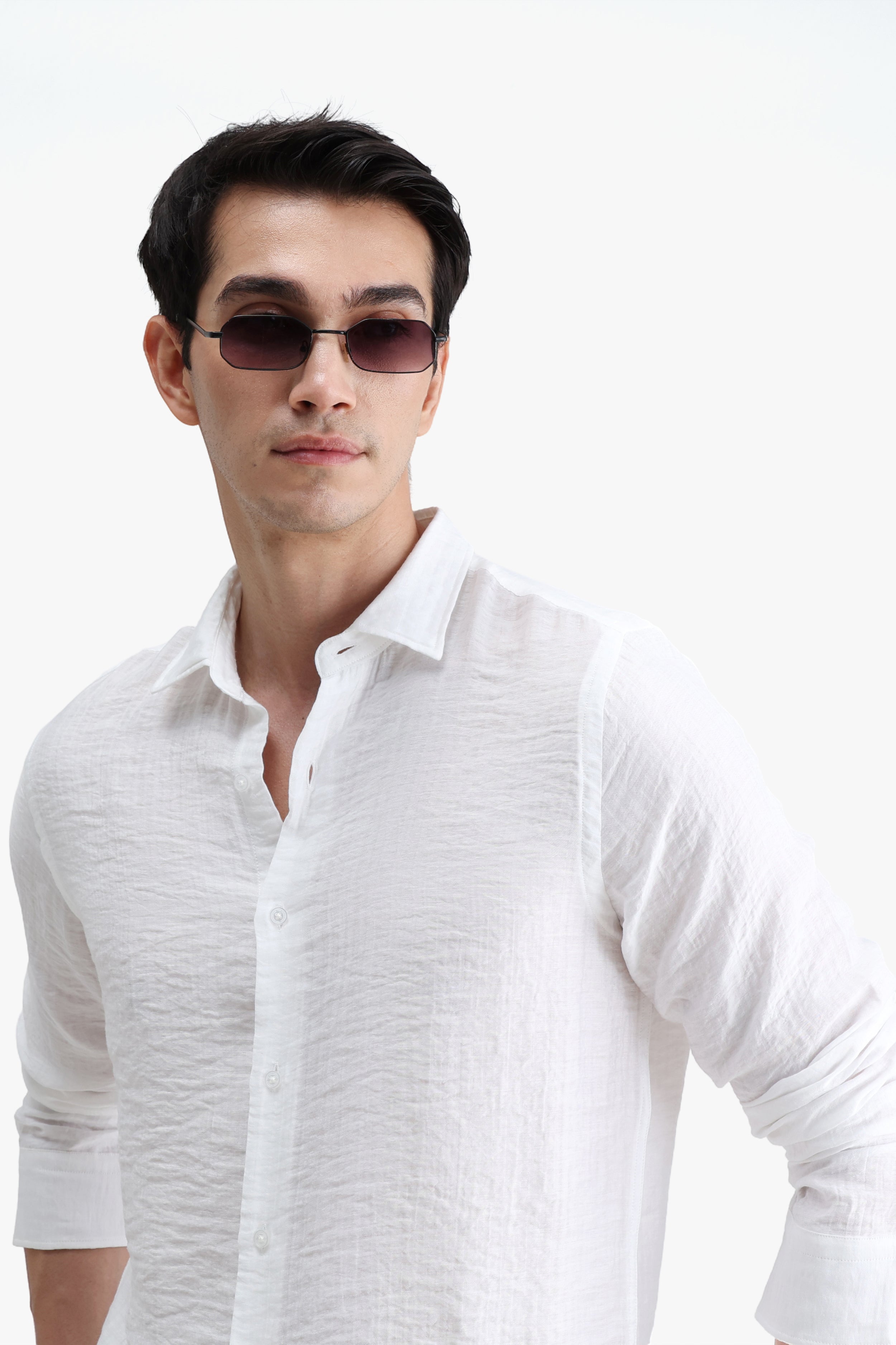 Viscose Blend Solid Shirt