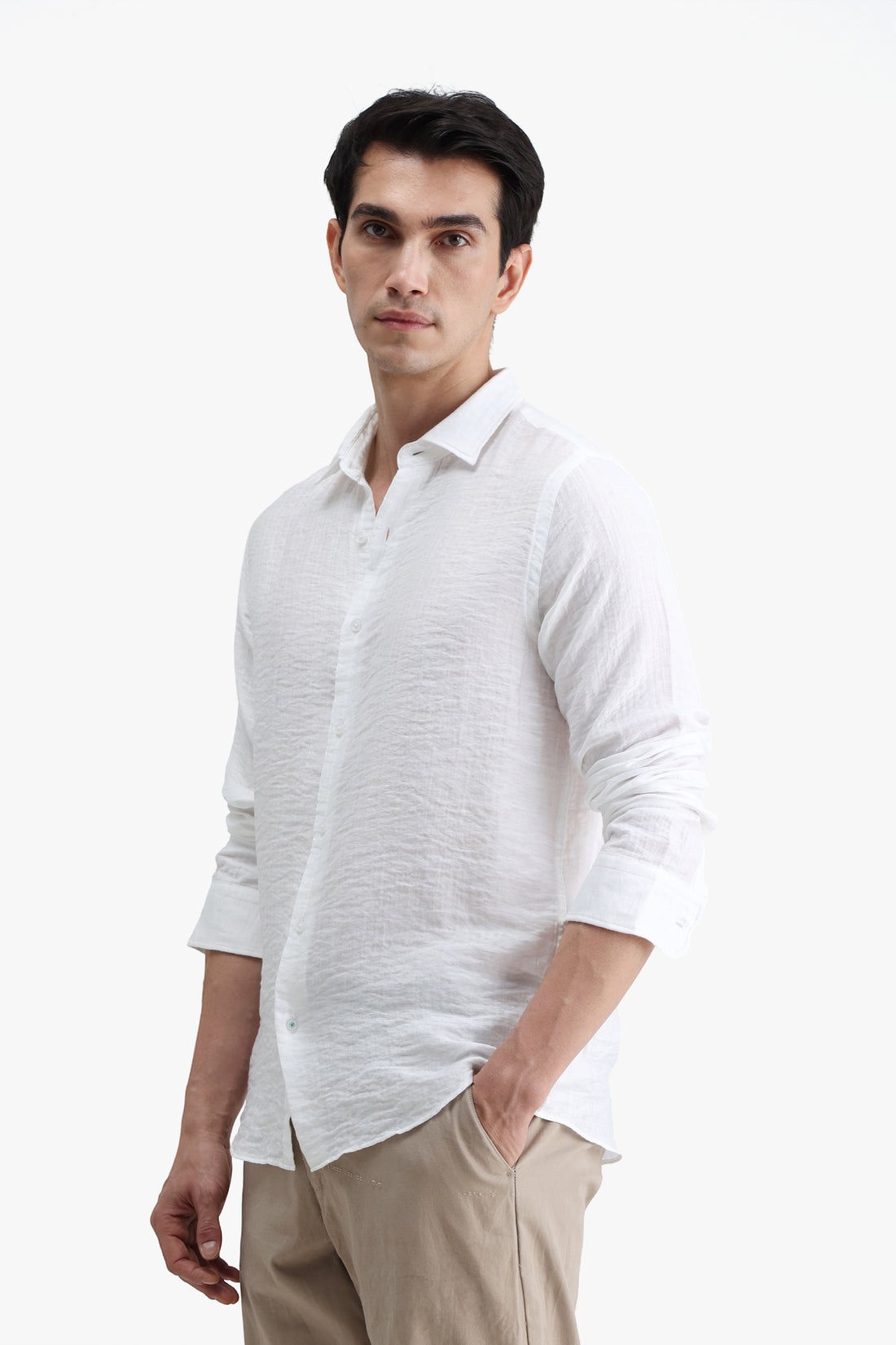 Viscose Blend Solid Shirt