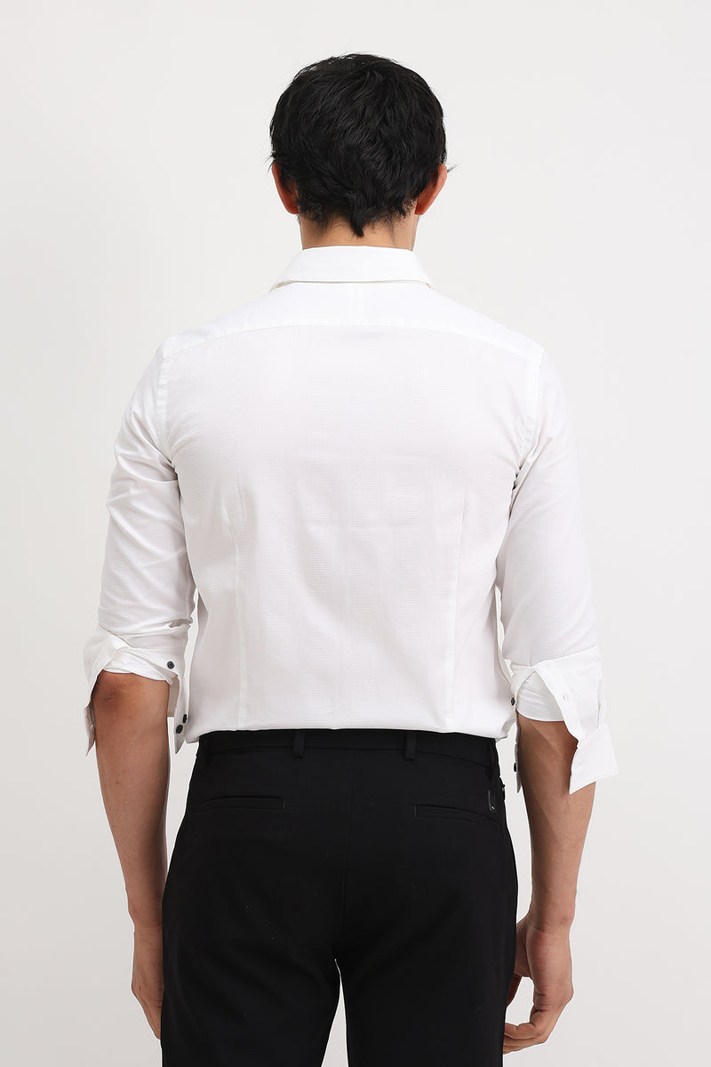 PLACEMENT STRIPED SLIM FIT SHIRT