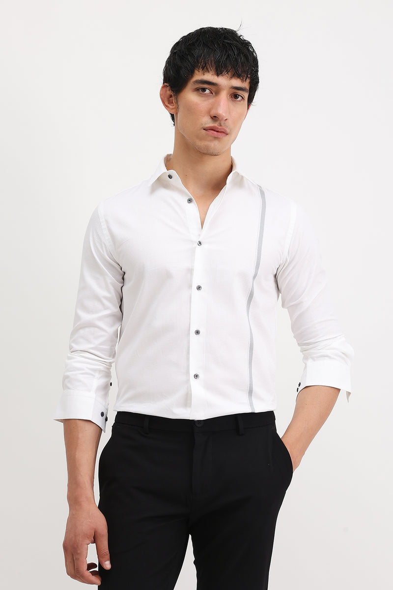 PLACEMENT STRIPED SLIM FIT SHIRT
