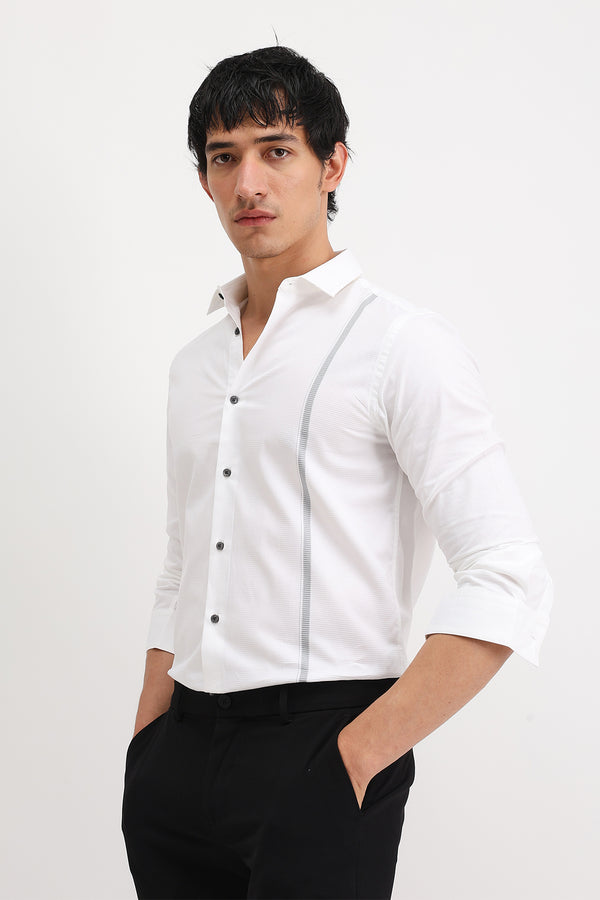 PLACEMENT STRIPED SLIM FIT SHIRT