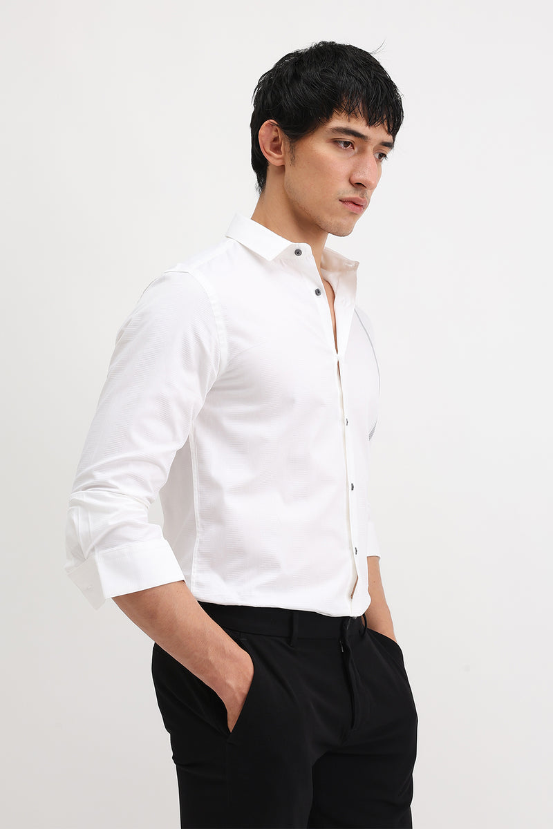 PLACEMENT STRIPED SLIM FIT SHIRT