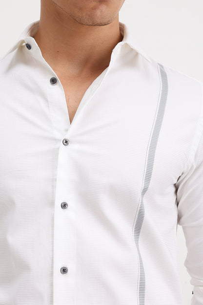 PLACEMENT STRIPED SLIM FIT SHIRT