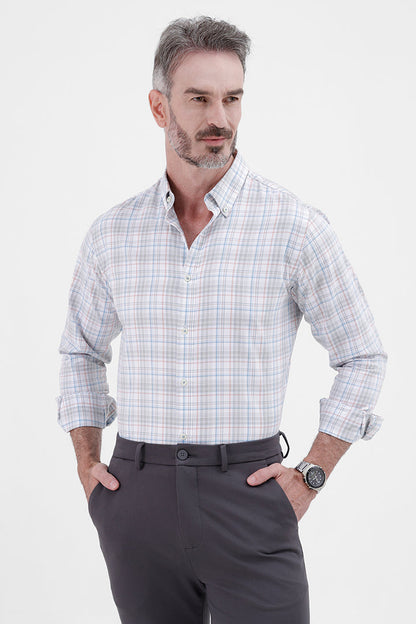 WHITE MULTI COTTON CHECK SHIRT