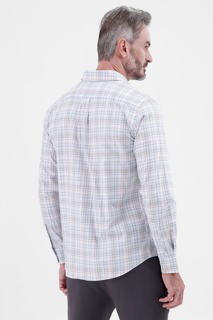 WHITE MULTI COTTON CHECK SHIRT
