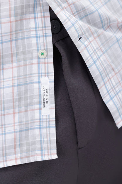 WHITE MULTI COTTON CHECK SHIRT