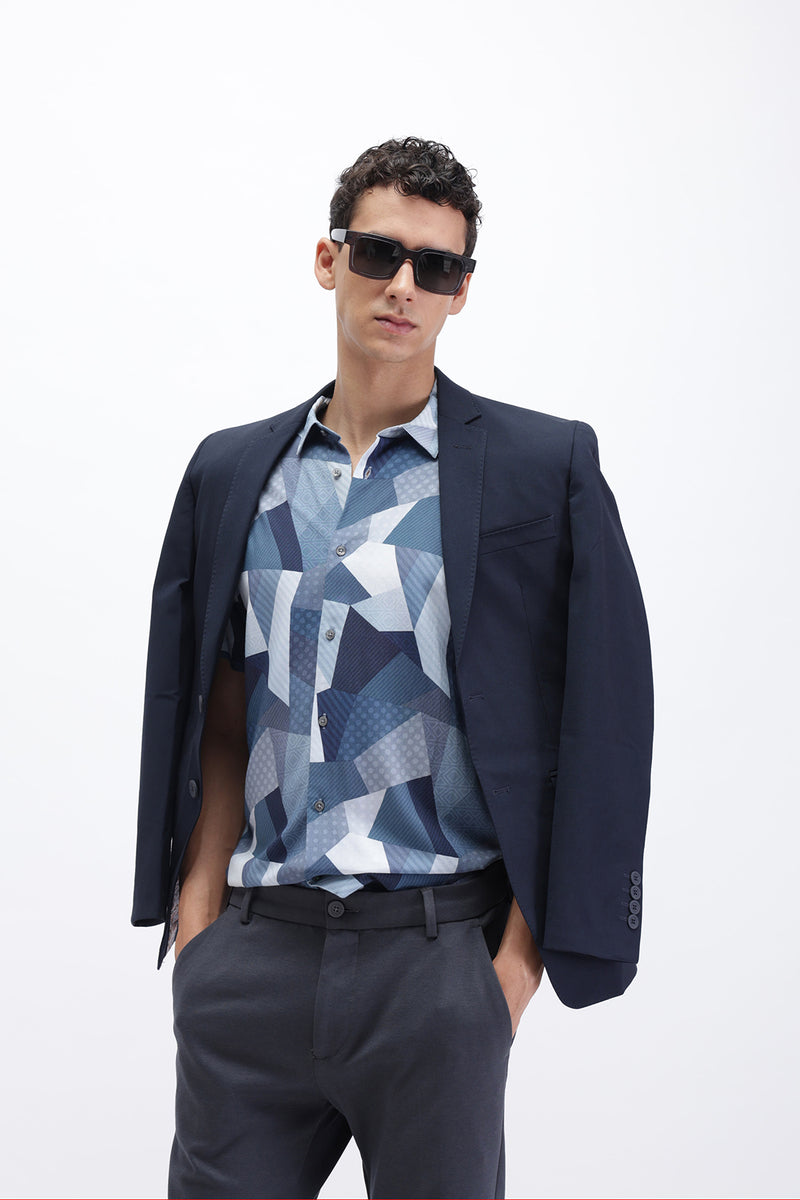 ABSTRACT PRINTED HALF SLEEVES SHIRT