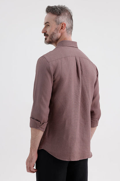 GRAPE BROWN LINEN SHIRT