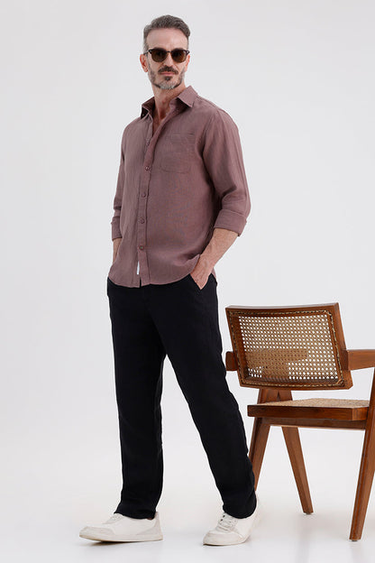 GRAPE BROWN LINEN SHIRT