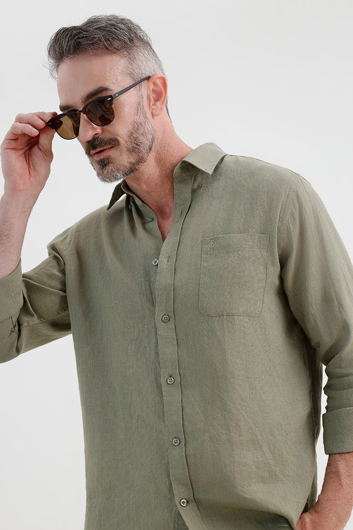 MOSSY SAGE LINEN SHIRT