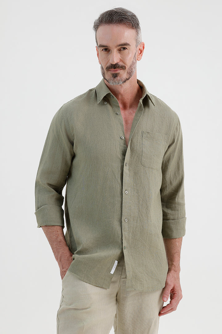 MOSSY SAGE LINEN SHIRT