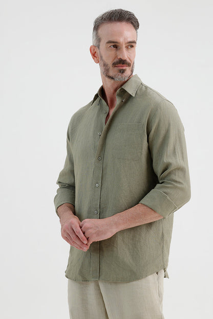MOSSY SAGE LINEN SHIRT