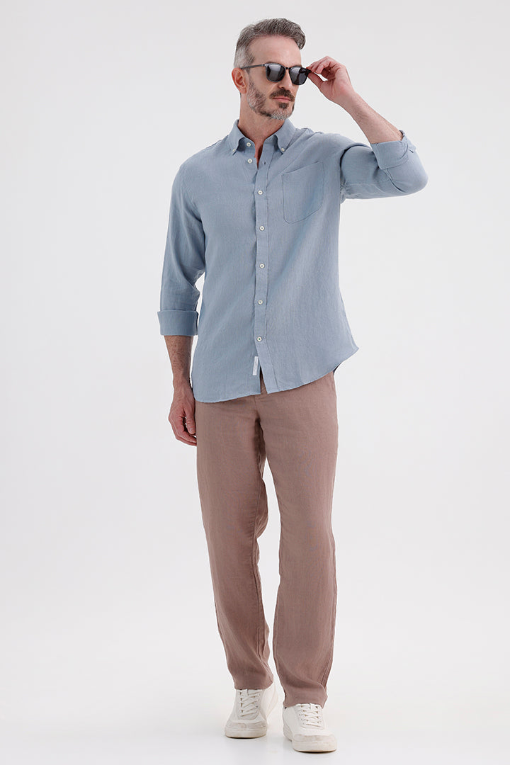 SLATE BLUE LINEN SHIRT