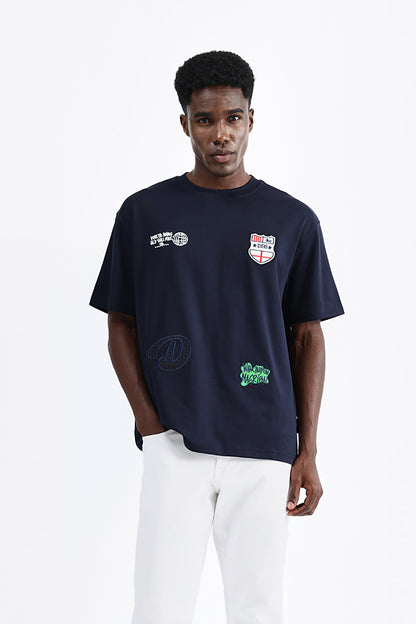 PATCH EMBROIDERED OVERSIZED TEE