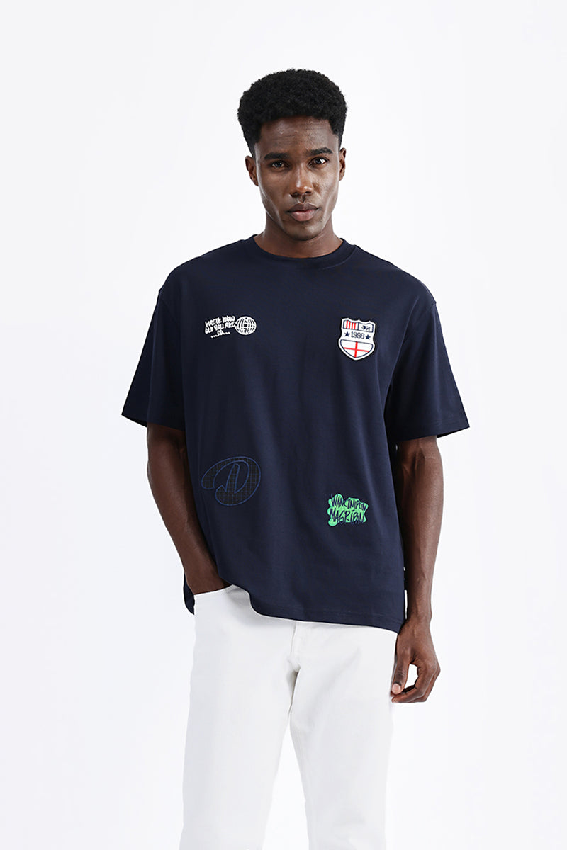 PATCH EMBROIDERED OVERSIZED TEE