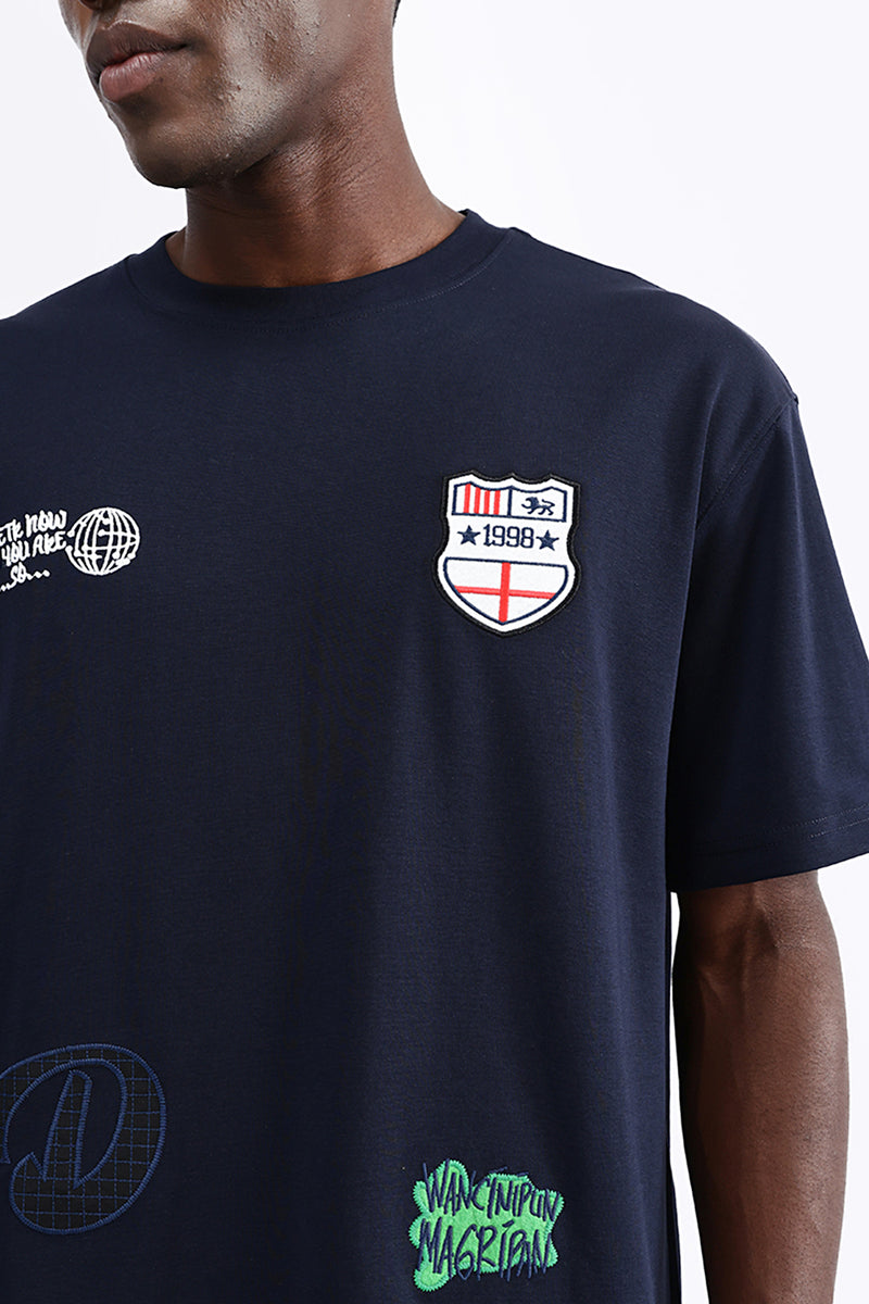 PATCH EMBROIDERED OVERSIZED TEE